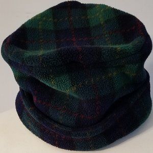 multi colored plaid fleece hat